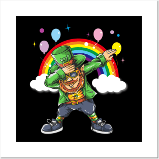 St Patricks Day Dabbing Leprechaun Boys Kids Men Dab Youth Posters and Art